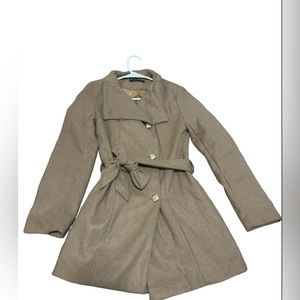 Vintage Neverland Light Brown Tan Winter Sophisticated Double Breasted Pea Coat